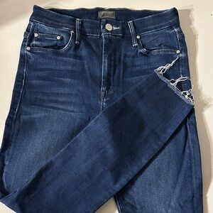 MOTHER Dark Blue Ankle Jeans